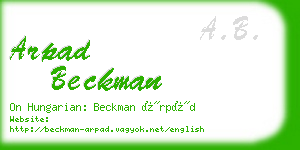 arpad beckman business card